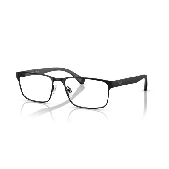 26SS 엠포리오 아르마니 안경 0Ea1105 무광 블랙 마감 직사각형 금속 프레임 안경 - EMPORIO ARMANI