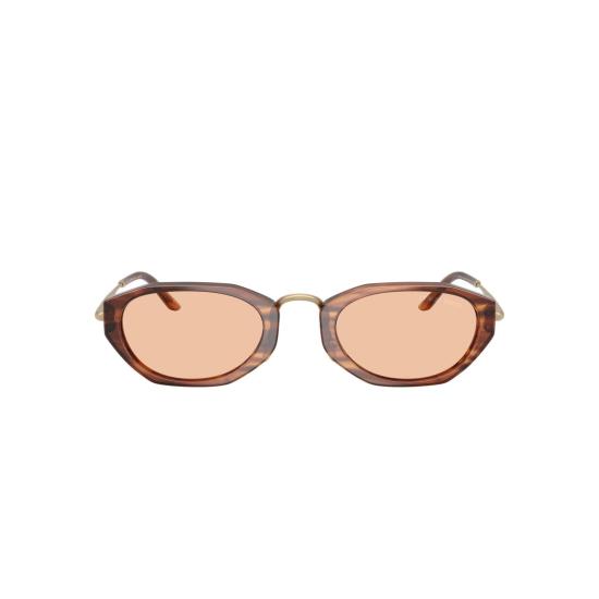  조르지오 아르마니 선글라스 0Ar8242 각진 기하학적 , 반투명 갈색 프레임