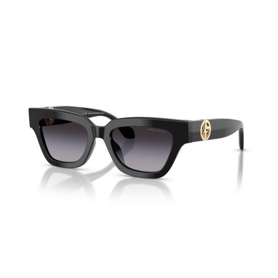  조르지오 아르마니 선글라스 0Ar8246u 볼드한 직사각형 블랙 아세테이트  (골드 로고 포함) - GIORGIO ARMANI