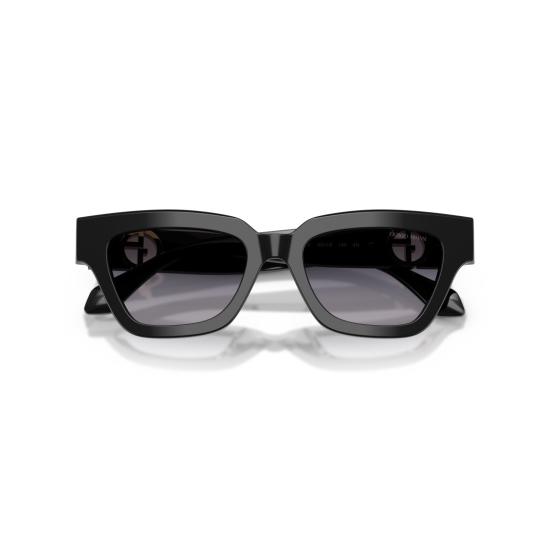  조르지오 아르마니 선글라스 0Ar8246u 볼드한 직사각형 블랙 아세테이트  (골드 로고 포함) - GIORGIO ARMANI