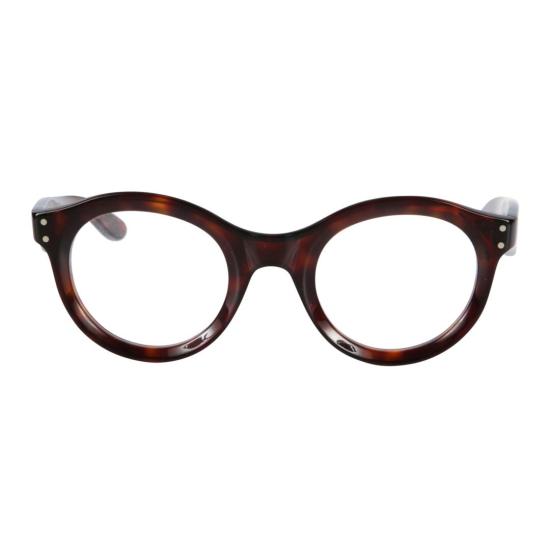  카돌 안경 두꺼운 호피무늬 원형 프레임  (금속 장식 포함)