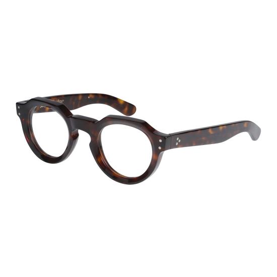  카돌 안경 금속 리벳 장식이 있는 스파이크 라운드 프레임 호피무늬 - KADOR