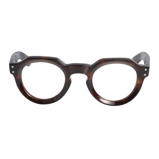  카돌 안경 금속 리벳 장식이 있는 스파이크 라운드 프레임 호피무늬