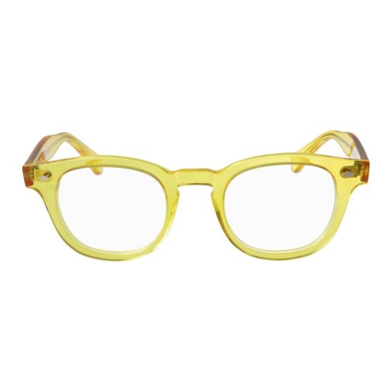  카돌 안경 우디 칼 49 반투명 옐로우 라운드 스퀘어 안경