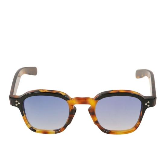  카돌 선글라스 잭 호피 무늬 사각 프레임 , 그라데이션 블루 렌즈