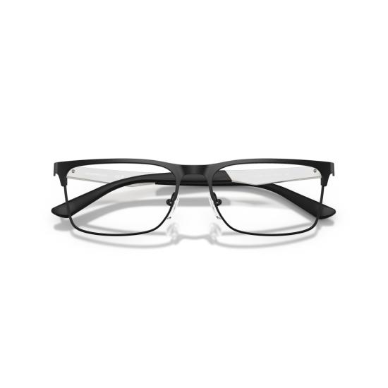 26SS 엠포리오 아르마니 안경 0Ea1183 실버 액센트가 있는 직사각형 무광 블랙 - EMPORIO ARMANI