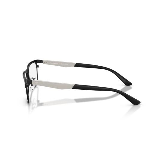 26SS 엠포리오 아르마니 안경 0Ea1183 실버 액센트가 있는 직사각형 무광 블랙 - EMPORIO ARMANI