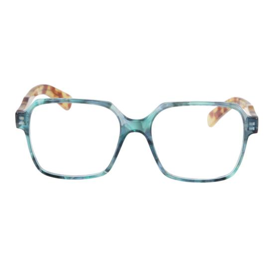  카돌 안경 리사 반투명 청록색 및 호피무늬 사각 프레임