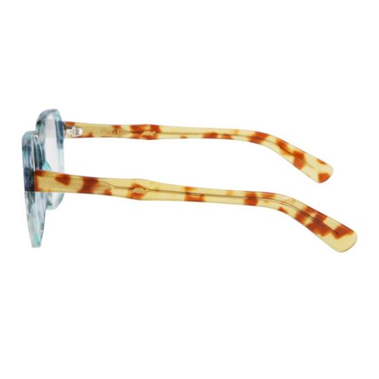  카돌 안경 리사 반투명 청록색 및 호피무늬 사각 프레임 - KADOR