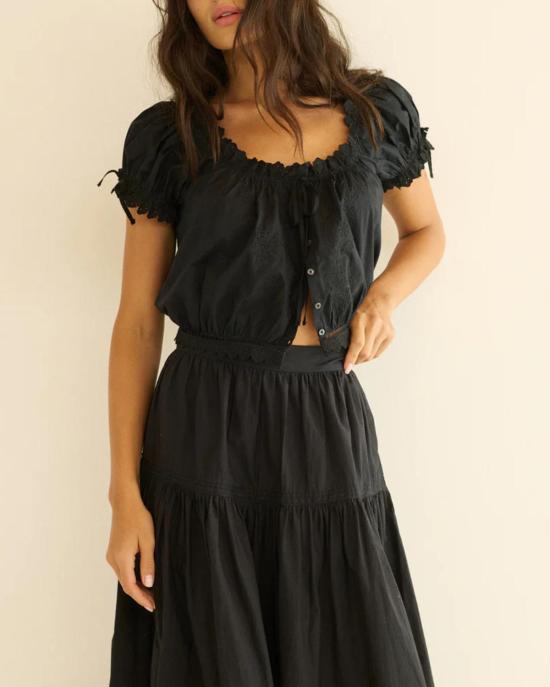  도엔 블라우스 네라 탑 블랙 - DOEN