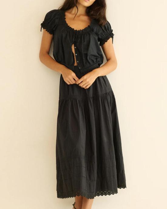  도엔 블라우스 네라 탑 블랙 - DOEN