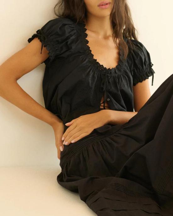  도엔 블라우스 네라 탑 블랙 - DOEN