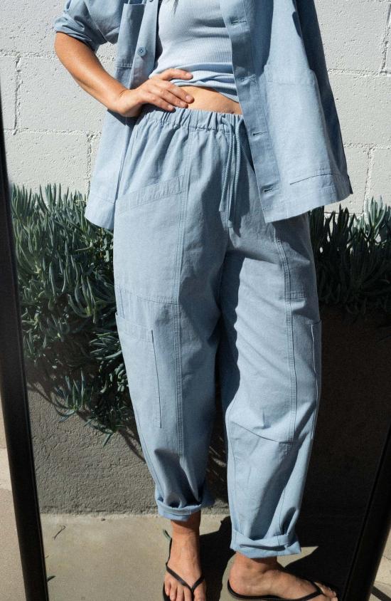  네라네제 트레이닝/조거 팬츠 네라네즈 루아르 포켓 팬츠 클리어워터 블루 - NERANESE