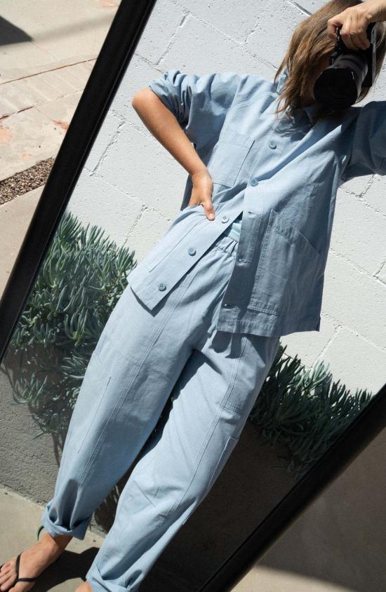  네라네제 트레이닝/조거 팬츠 네라네즈 루아르 포켓 팬츠 클리어워터 블루 - NERANESE