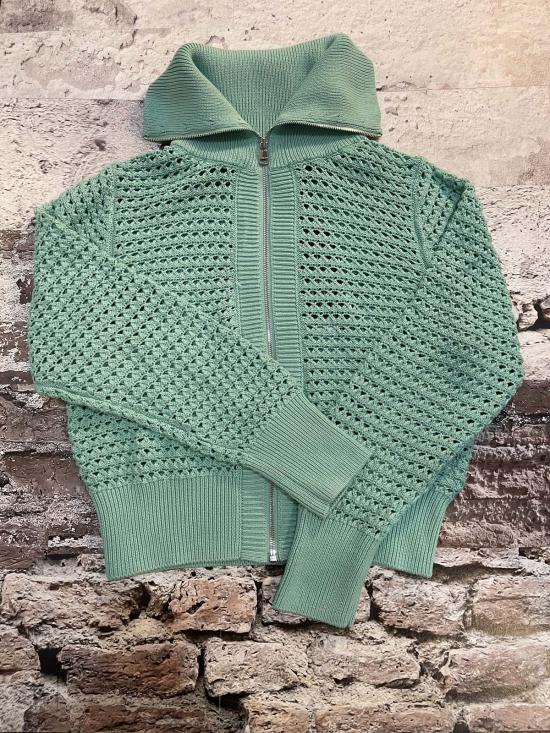  발리 가디건 바를리 엘로이즈 풀집 니트 더스티 제이드 그린