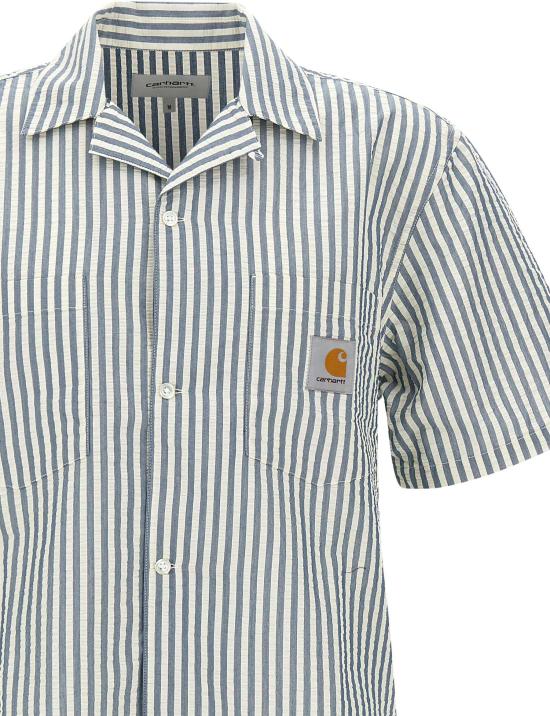 26SS 칼하트 반팔 셔츠 CARHARTTWIPSSLEAVELSHIRTCOTONRAYEBLEU WHITE - CARHARTT