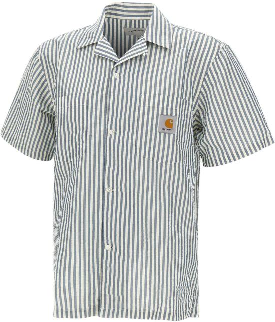 26SS 칼하트 반팔 셔츠 CARHARTTWIPSSLEAVELSHIRTCOTONRAYEBLEU WHITE