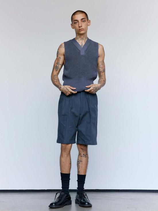  타이가 타카하시 니트 베스트 타이거 타카하시 Lot. 532 면 브이넥 조끼 - TAIGA TAKAHASHI