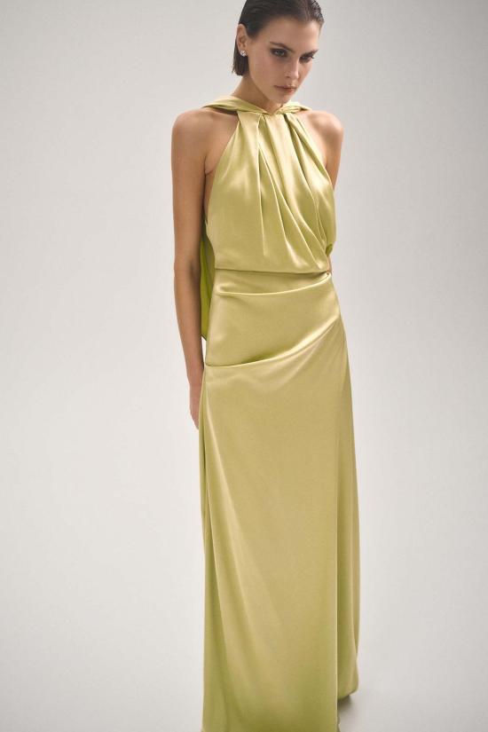  레이첼 길버트 롱 원피스 할리 가운 라임