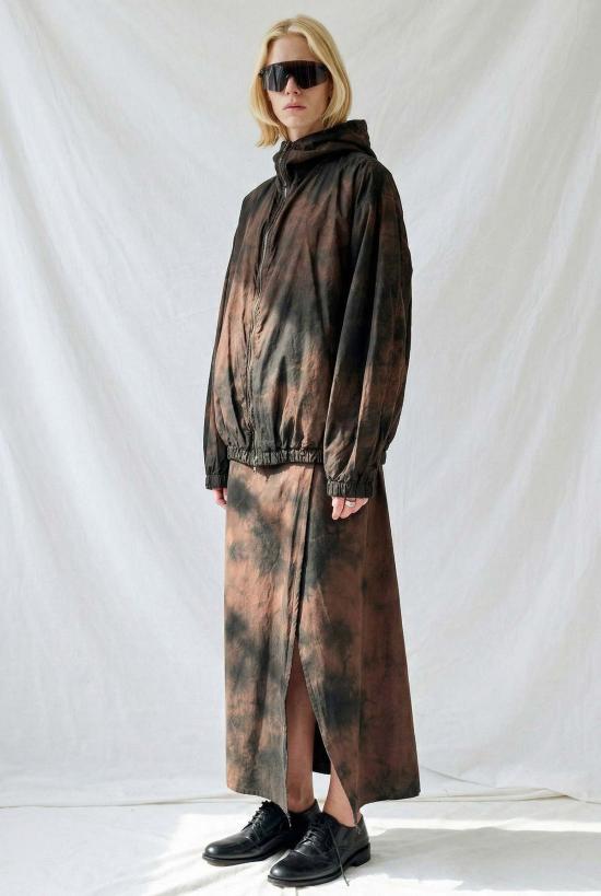  가브리엘라 콜 가먼츠 롱 스커트 304번 블랙/브라운 포플린 랩 - GABRIELA COLL GARMENTS