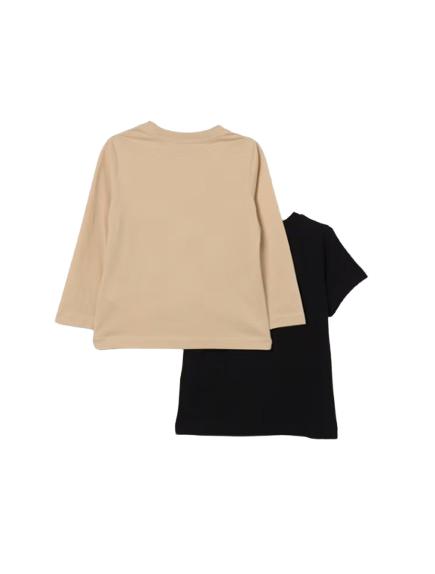 26SS [키즈] 모스키노 티셔츠 HZK024 LAA03 83664 Brown black - MOSCHINO