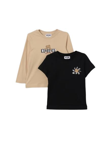 26SS [키즈] 모스키노 티셔츠 HZK024 LAA03 83664 Brown black