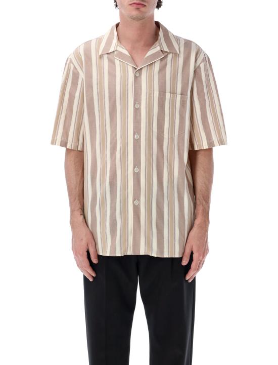 26SS 생로랑 반팔 셔츠 859775Y2N58 2726 BROWN STRIPED