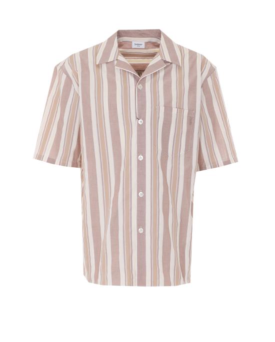 26SS 생로랑 반팔 셔츠 859775Y2N58 2726 BROWN STRIPED