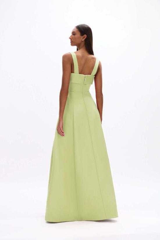  레이첼 길버트 롱 원피스 할리 스트랩 가운 라임 - RACHEL GILBERT
