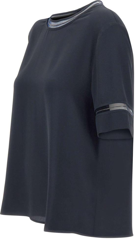 26SS 파비아나 필리피 크레이프 드 신 블라우스 탑 TPD266F289L7755146 NAVY - FABIANA FILIPPI