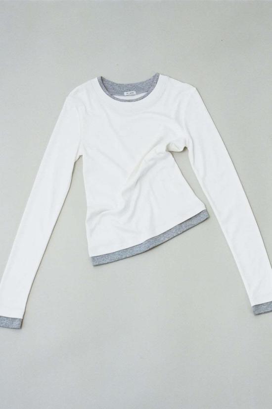  세인트아그니 긴팔 티셔츠 세인트 아그니 오가닉 코튼 레이어드  화이트 - ST.AGNI