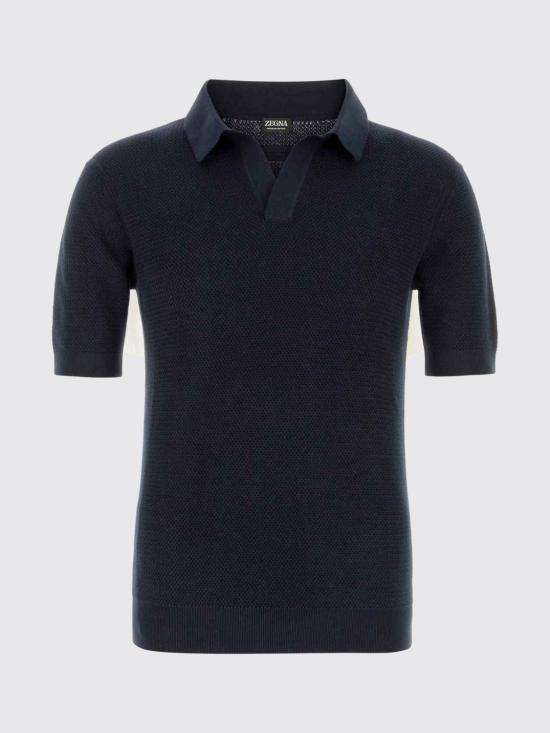 26SS 에르메네질도제냐 폴로 티셔츠 RUHC26A3C31 B09 Blue - ERMENEGILDO ZEGNA