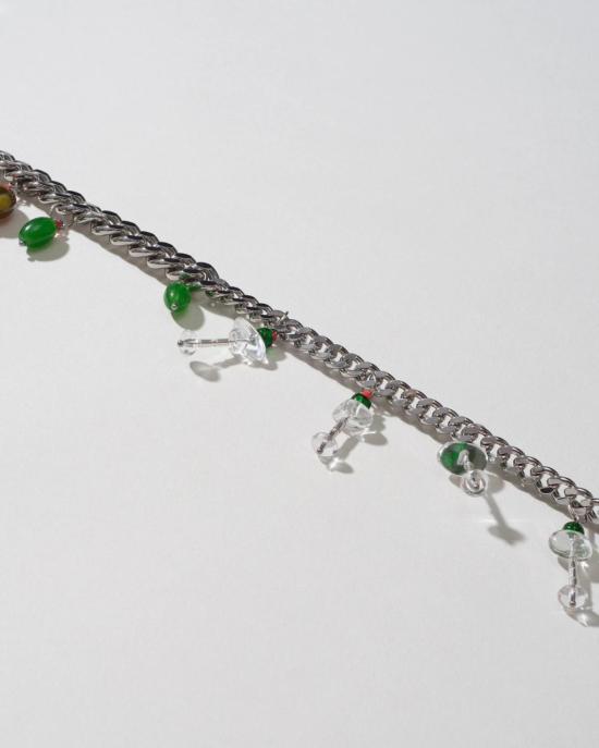  OSSA NEW YORK 가죽소품 오사 뉴욕 커브 체인 손목 지갑 로듐/마티니 - OTHER BRANDS