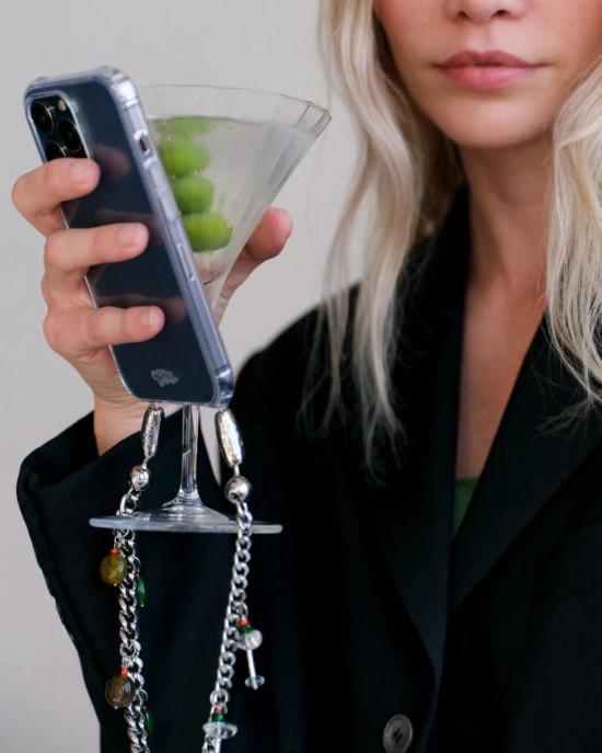  OSSA NEW YORK 가죽소품 오사 뉴욕 커브 체인 손목 지갑 로듐/마티니 - OTHER BRANDS