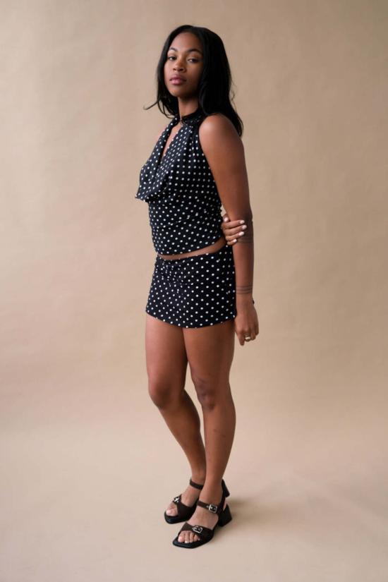  CAMPBELL&KRAMER 숏 스커트 캠벨앤크레이머 올림피아 미니스커트 블랙 도트 - OTHER BRANDS