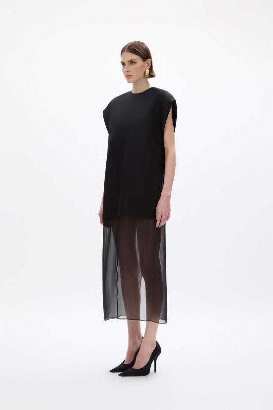  레이첼 길버트 롱 원피스 비다 시프트 드레스 블랙