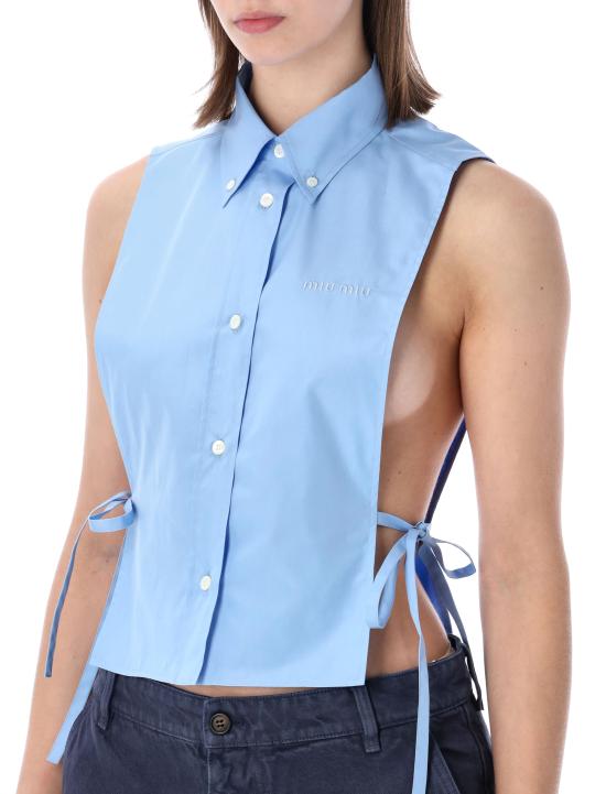 26SS 미우미우 셔츠 MK202419SE F0076 CELESTE - MIU MIU