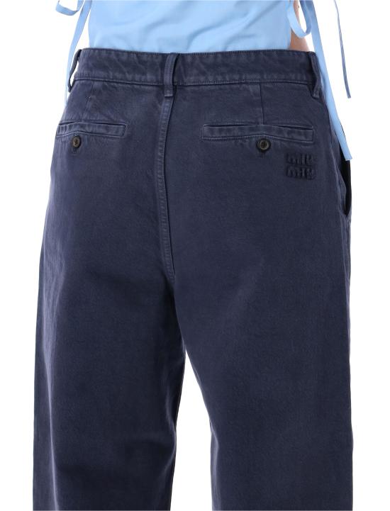 26SS 미우미우 스트레이트 팬츠 MP197019JY F063H INK BLUE - MIU MIU