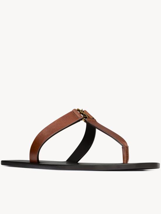 26SS 생로랑 뮬/슬리퍼 825294DWETT6036 MARRONE - SAINT LAURENT