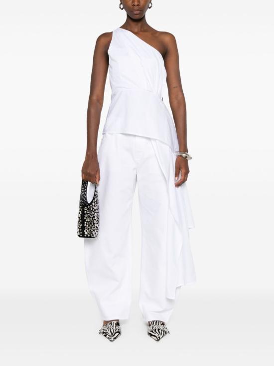 26SS 알라이아 스트레이트 팬츠 AA9P1215D002B 000 WHITE - ALAIA