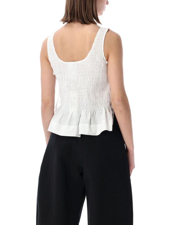 26SS 가니 코튼 스모크 타이 탑 W0886 151 WHITE - GANNI