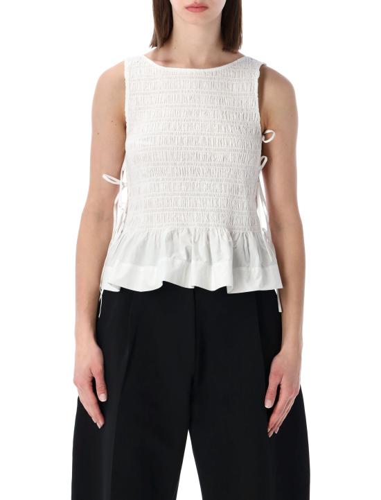 26SS 가니 코튼 스모크 타이 탑 W0886 151 WHITE