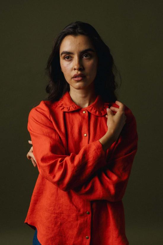  파뮤트 어패럴 셔츠 Pamut Apparel Usa 러플 칼라 셀린느 셔츠 리넨 - PAMUT APPAREL