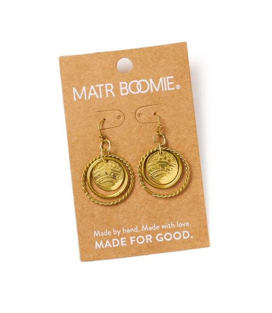  마트르 부미 이어링 야시 엠보싱 링 드롭 - MATR BOOMIE