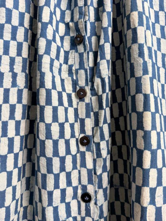  해피 프렌치 갱 롱 원피스 엘리스 드레스 인디고 쁘띠 직사각형 - HAPPY FRENCH GANG