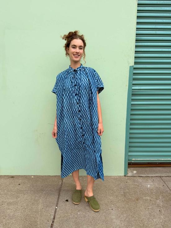  해피 프렌치 갱 롱 원피스 엘리스 드레스 인디고 쁘띠 직사각형