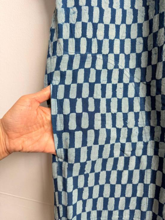  해피 프렌치 갱 롱 원피스 엘리스 드레스 인디고 쁘띠 직사각형 - HAPPY FRENCH GANG