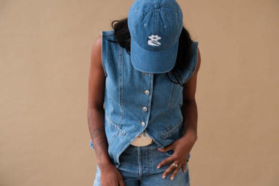  노르 베스트 켄지 데님 조끼 미디엄 블루 데님 - NORR