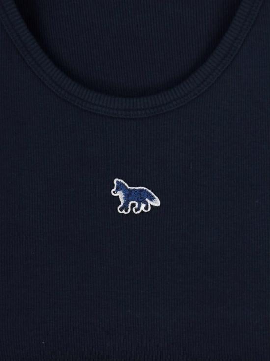 26SS 메종키츠네 베이비 폭스 립드 탱크탑 MW00121KA0033 BLACK - MAISON KITSUNE