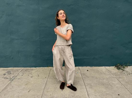  해피 프렌치 갱 팔라초 팬츠 마리우스 그레이 스몰 스퀘어 - HAPPY FRENCH GANG